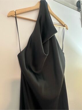 Zara Black Halter Draped Mini Dress